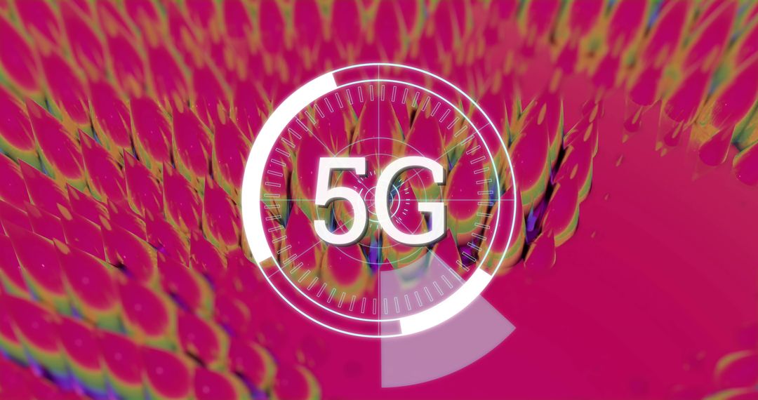 Futuristic 5G Technology Icon on Vibrant Abstract Background