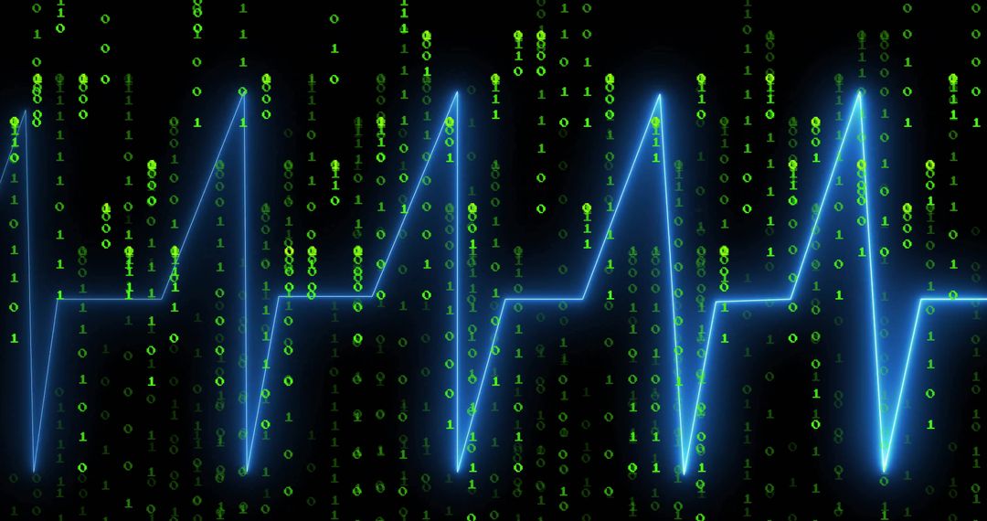 Dynamic ECG Blue Wave Through Binary Matrix