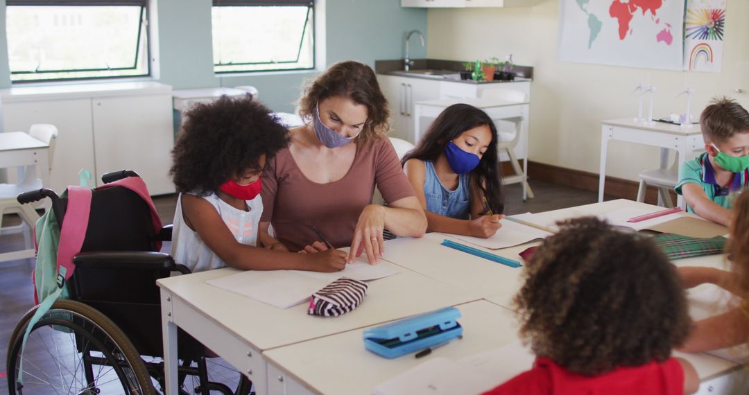 Diverse Classroom Learning with Masks During Pandemic