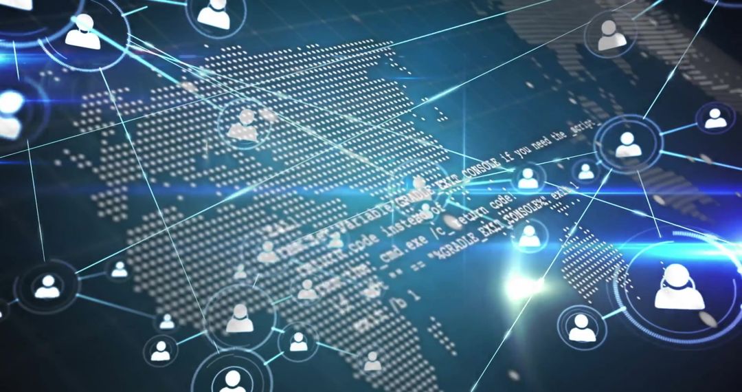 Global Network Connections on Digital Map