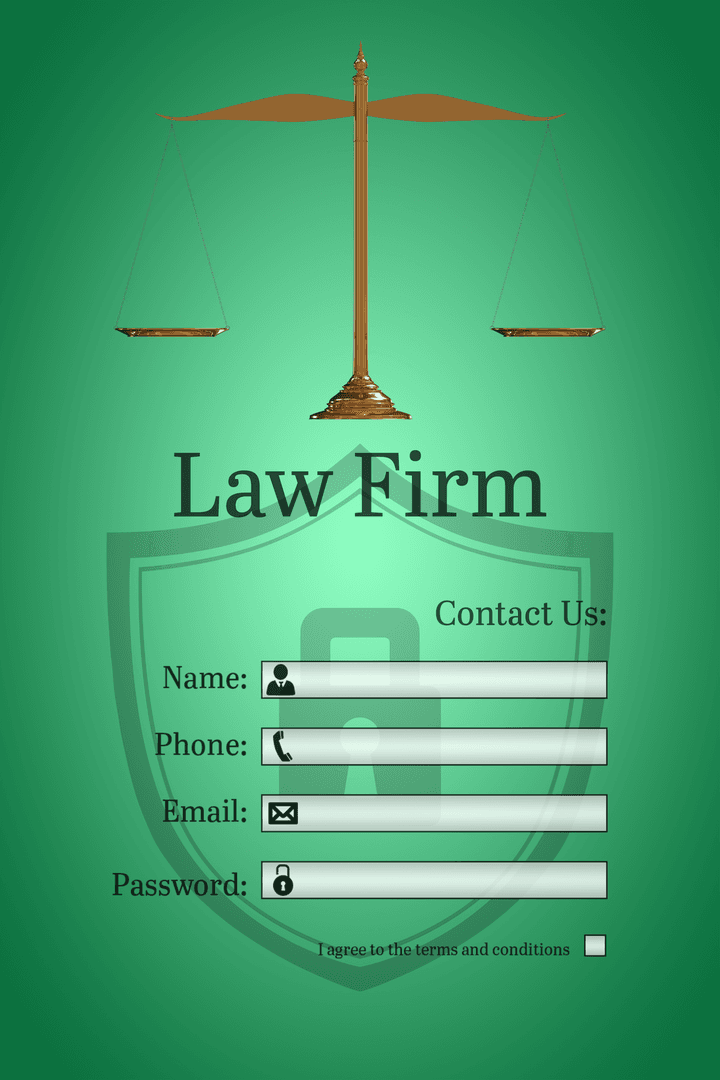 Transparent Legal Contact Form with Scale Symbol