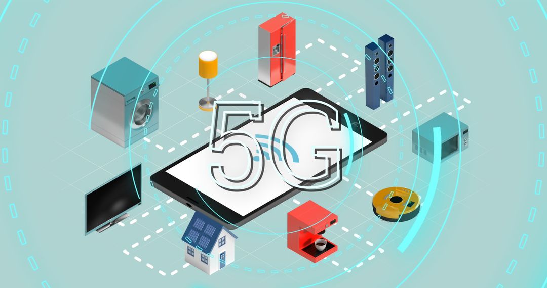 5G Connectivity and IoT Concept with Smart Home Devices