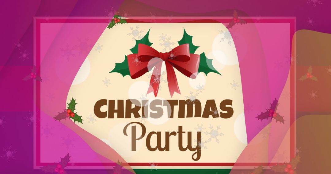Festive christmas party invitation with snowflakes decoration