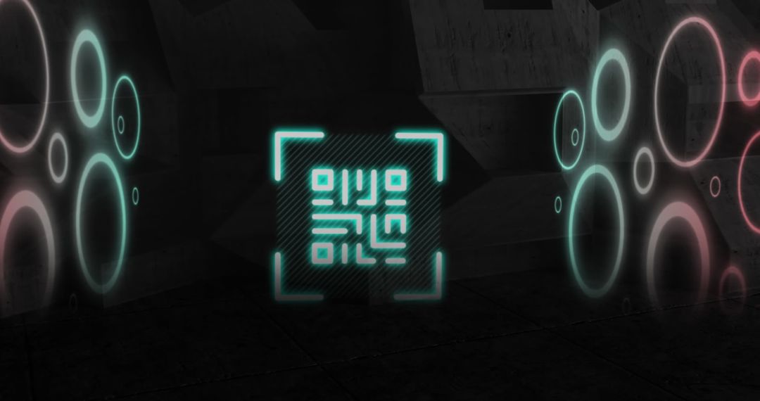 Futuristic QR Code with Glowing Abstract Design
