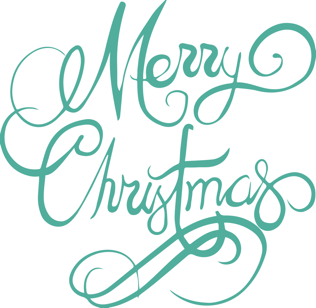 Transparent Merry Christmas Calligraphy Text Design