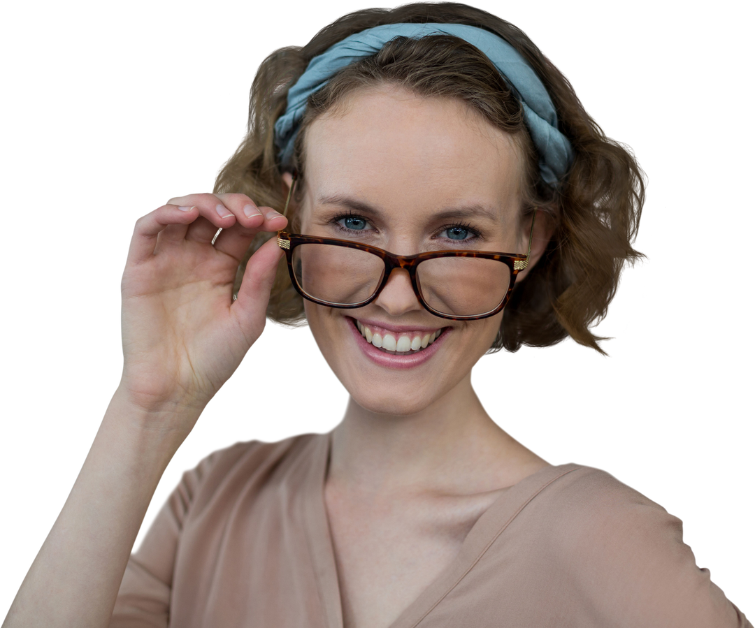 Smiling Young Woman Holding Eyeglasses with Transparent Background - Download Free Stock Images Pikwizard.com