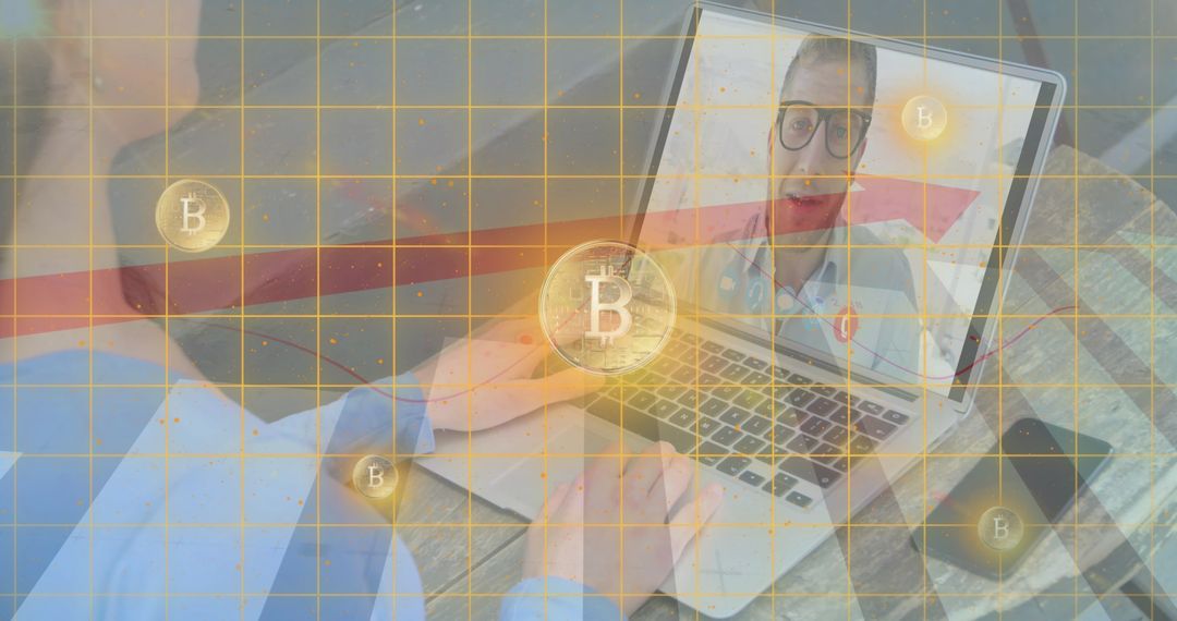 Digital Cryptocurrency World With Video Call Overlay and Trends