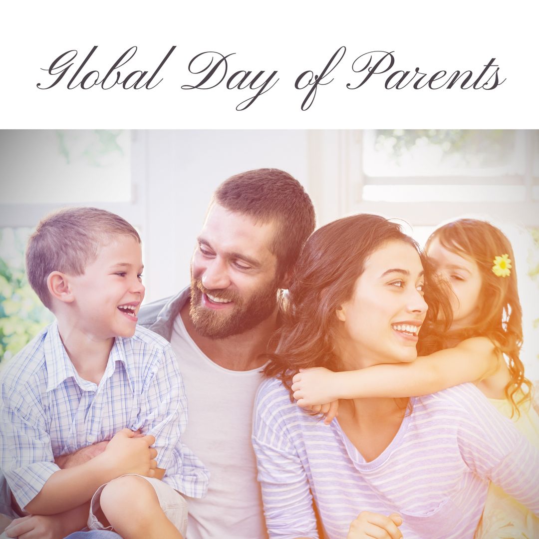 Happy Mid Adult Caucasian Family Celebrating Global Day of Parents - Download Free Stock Templates Pikwizard.com