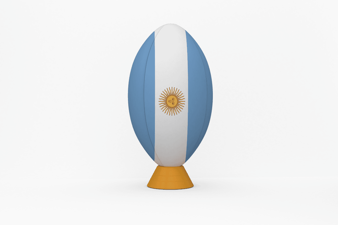 Transparent Rugby Ball with Argentinian Flag Design on Stand - Download Free Stock Images Pikwizard.com