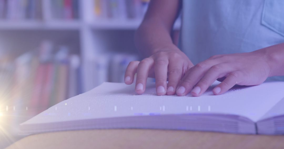 Child's Hands Reading Braille in Library - Free Images, Stock Photos and Pictures on Pikwizard.com