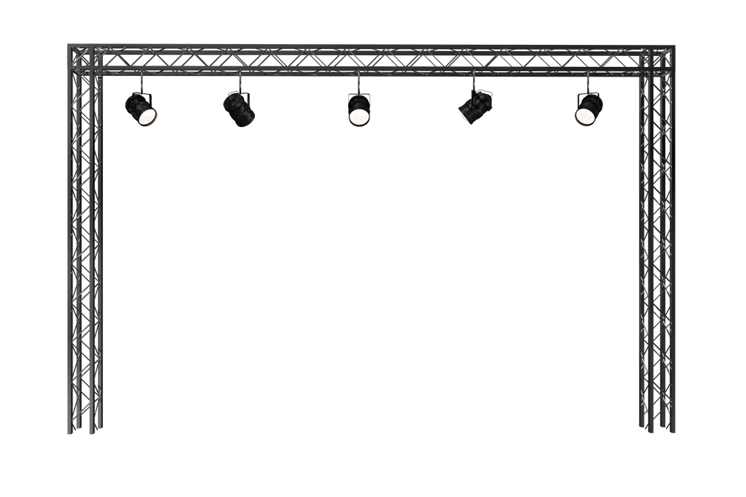 Transparent Black Metal Truss with Stage Lights