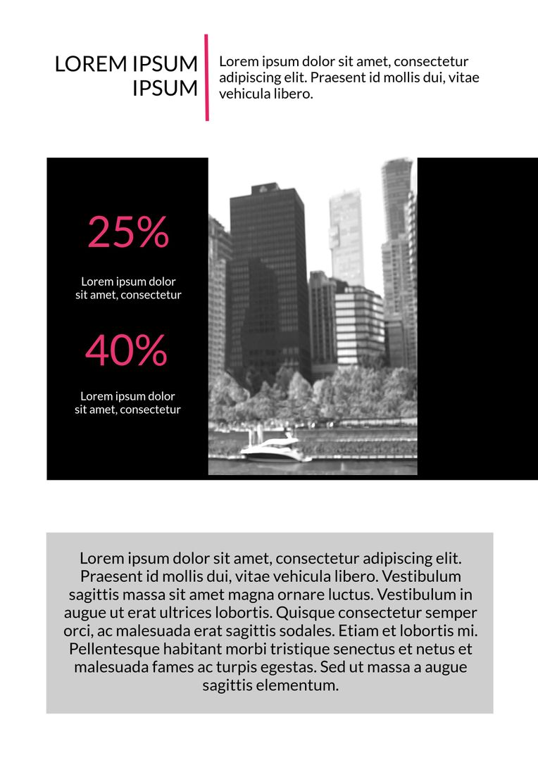 Corporate Presentation Template with Grayscale Cityscape