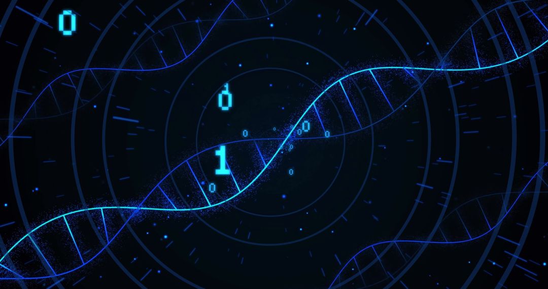 Digital DNA Helix with Binary Code Symbolizing Data Science - Free Images, Stock Photos and Pictures on Pikwizard.com