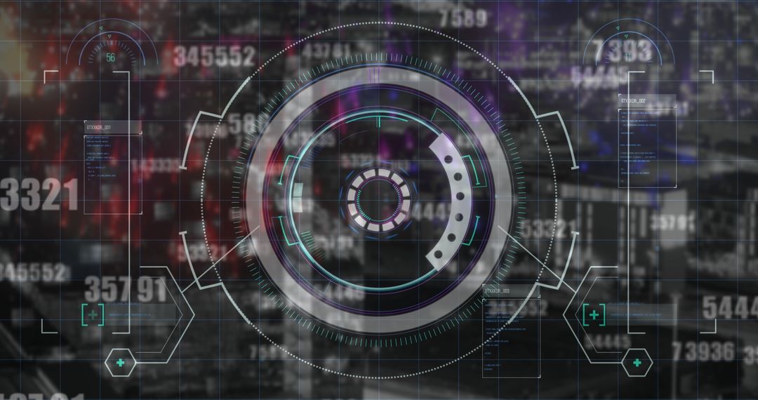 Futuristic Interface with Digital Scanner and Numeric Data