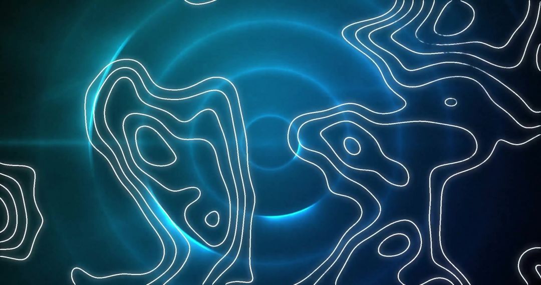 Abstract Geometric Pattern with Blue Circles and White Lines