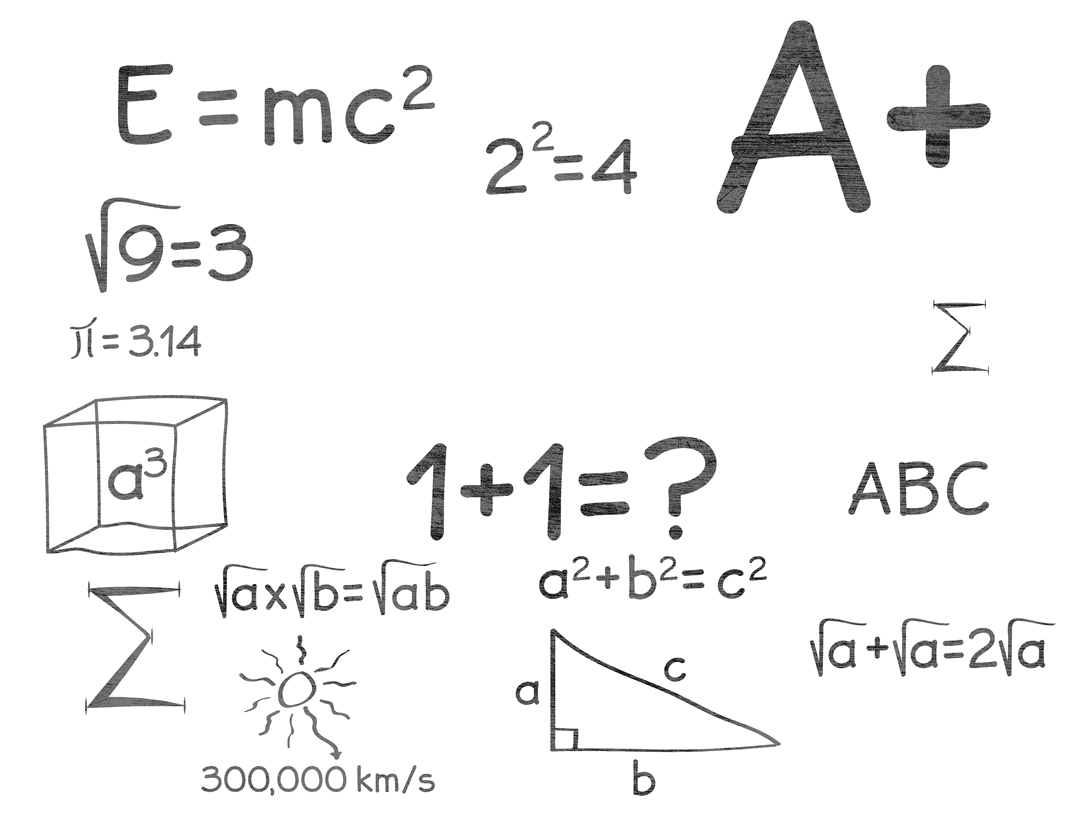 Mathematical Equations on Transparent Vector Illustration