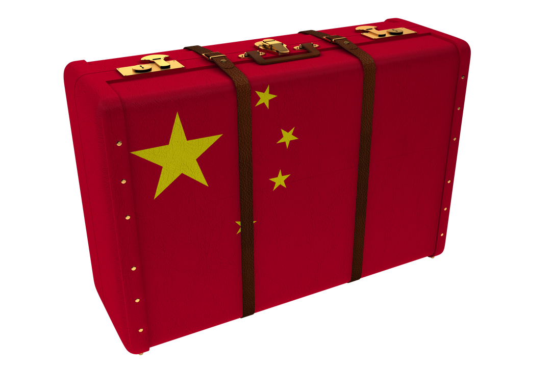 Suitcase with China Flag on Transparent Background Illustrating Travel Theme - Download Free Stock Images Pikwizard.com