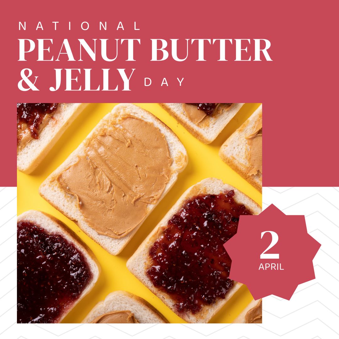 Flat Lay of Peanut Butter and Jelly Sandwiches for Celebration