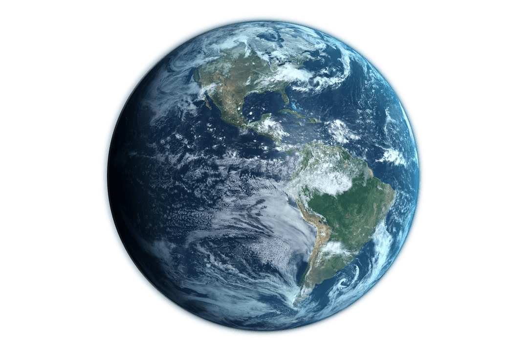 Digital Earth Illustration on Transparent Background for Space Design