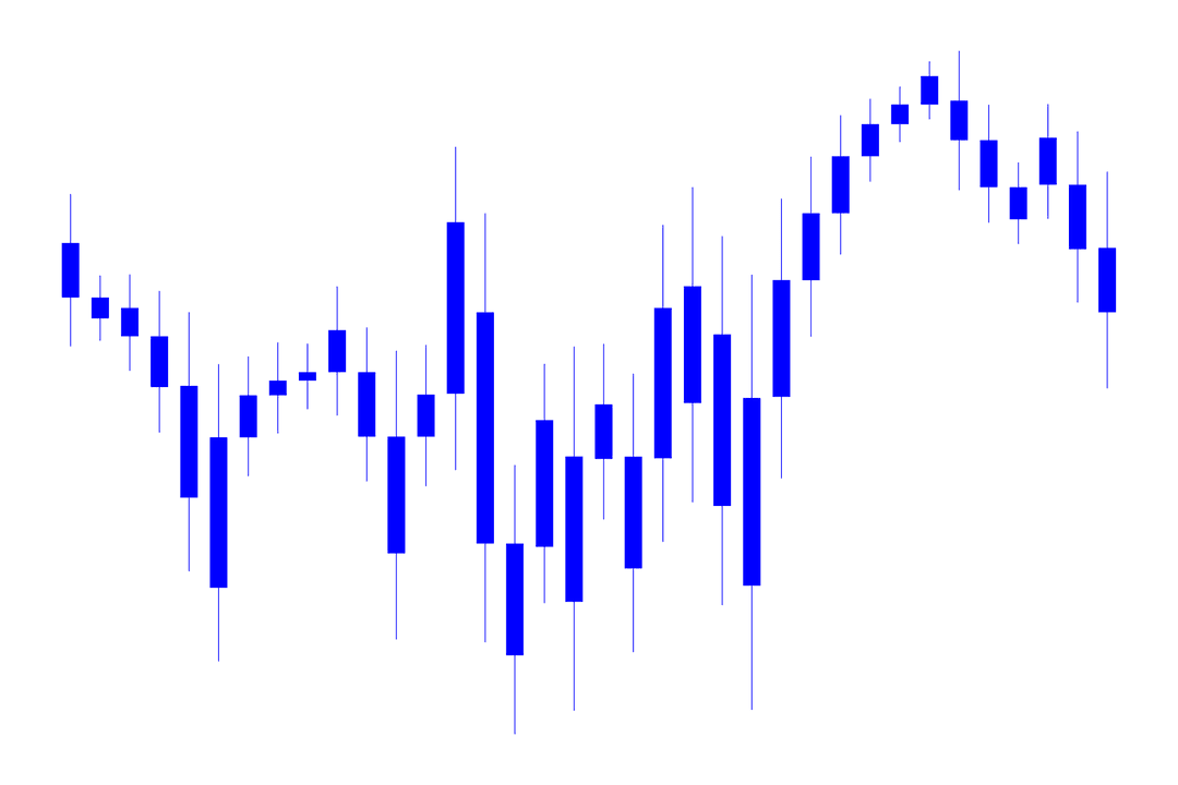 Digital Blue Statistics on Transparent Background