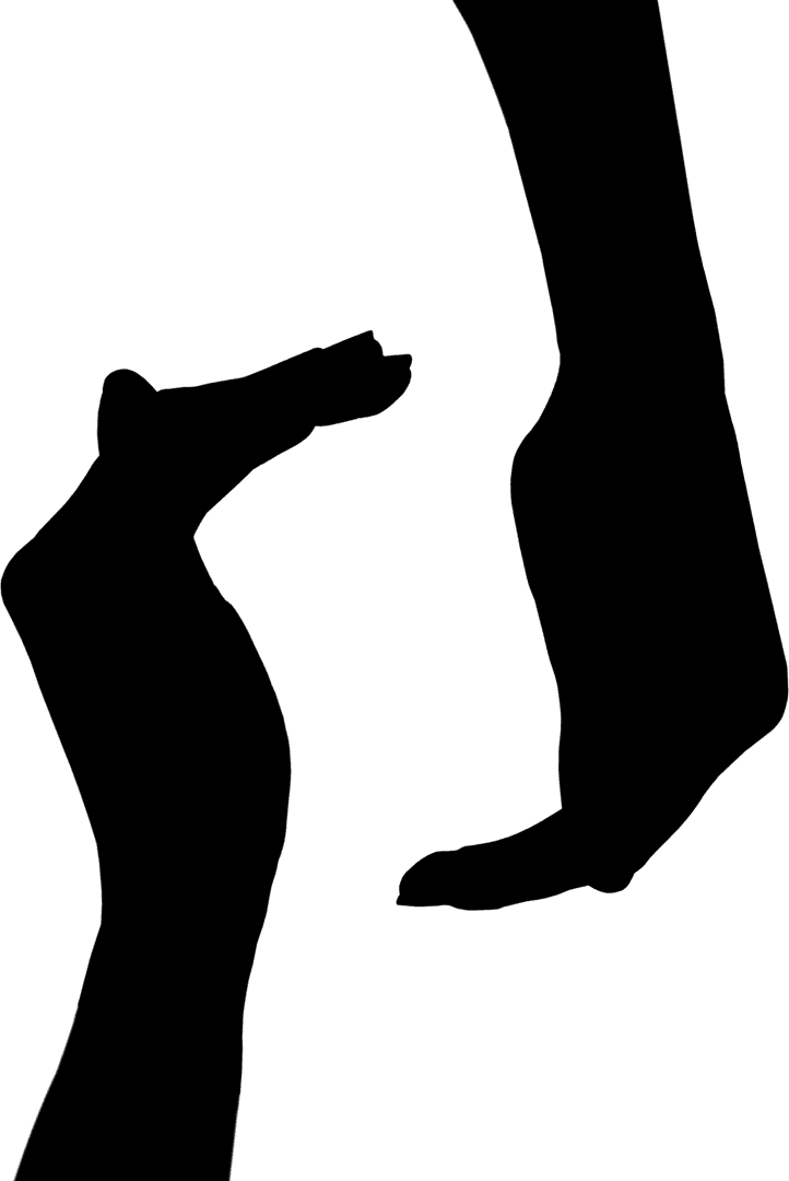 Black Hands Silhouettes on Transparent Background Concept