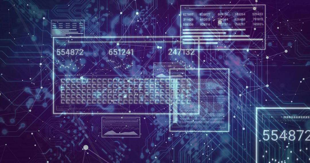 Futuristic Technology Interface with Digital Data Visualizations