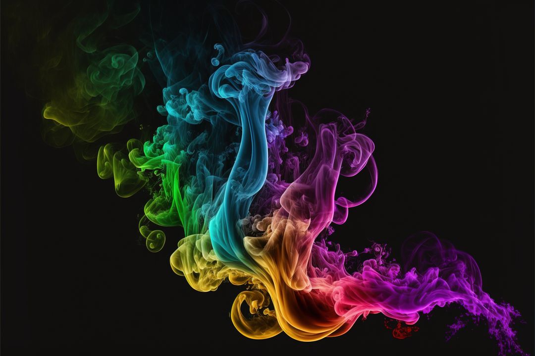 Colorful Abstract Smoke on Black Background - Free Images, Stock Photos and Pictures on Pikwizard.com