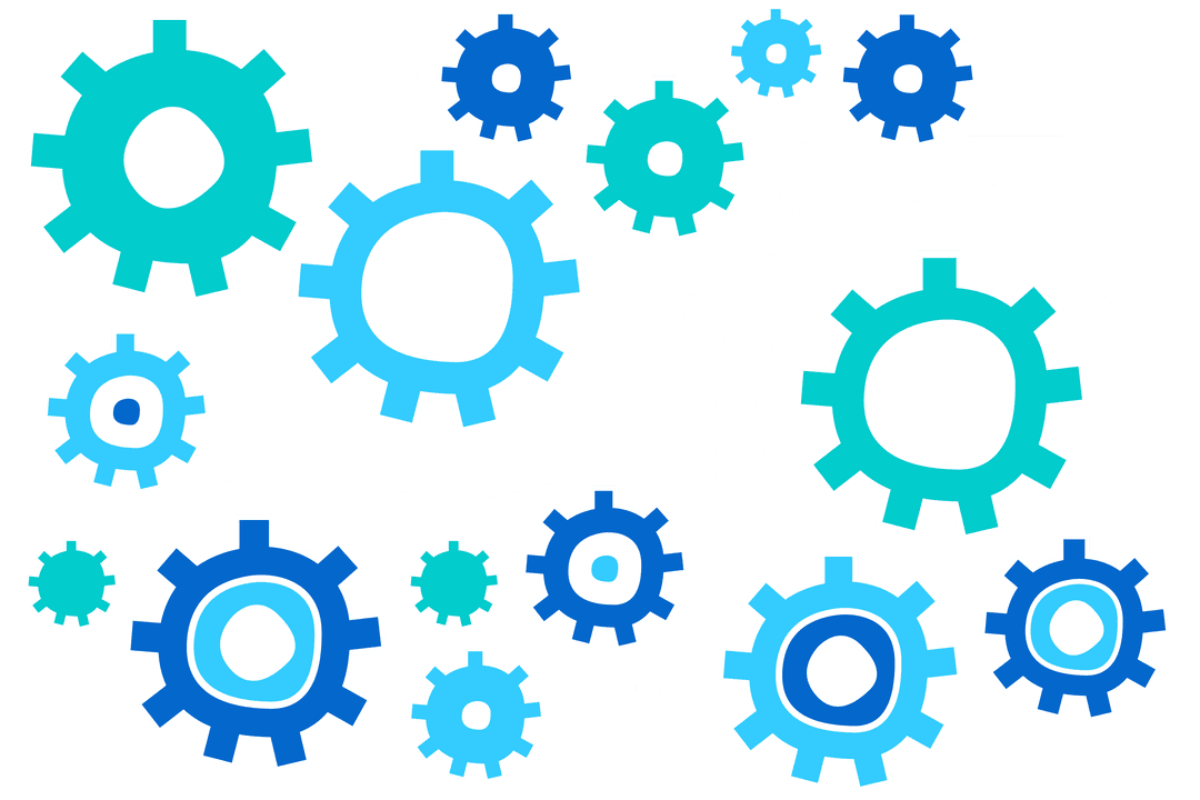 Transparent Cogwheels with Rising Arrow Illustrating Industry Concepts