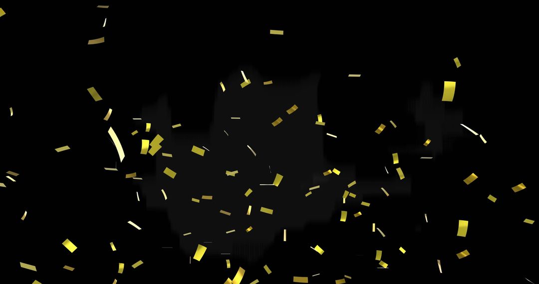 Digital Gold Confetti on Black Background for Party Celebrations - Free Images, Stock Photos and Pictures on Pikwizard.com