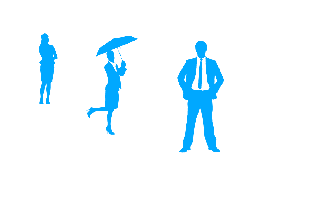 Silhouette Business People Set with Transparent Background