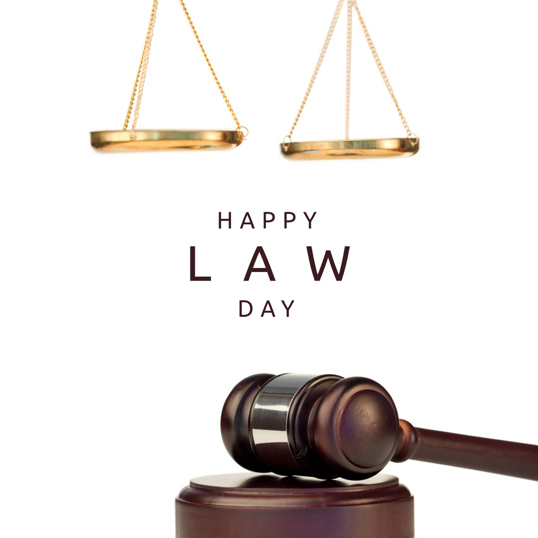 Law Day Celebration with Judge's Gavel and Scales of Justice