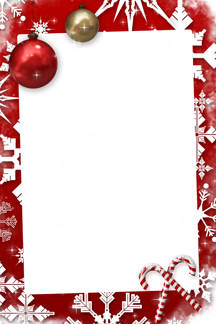 Whimsical Christmas Frame with Transparent Center Decorations