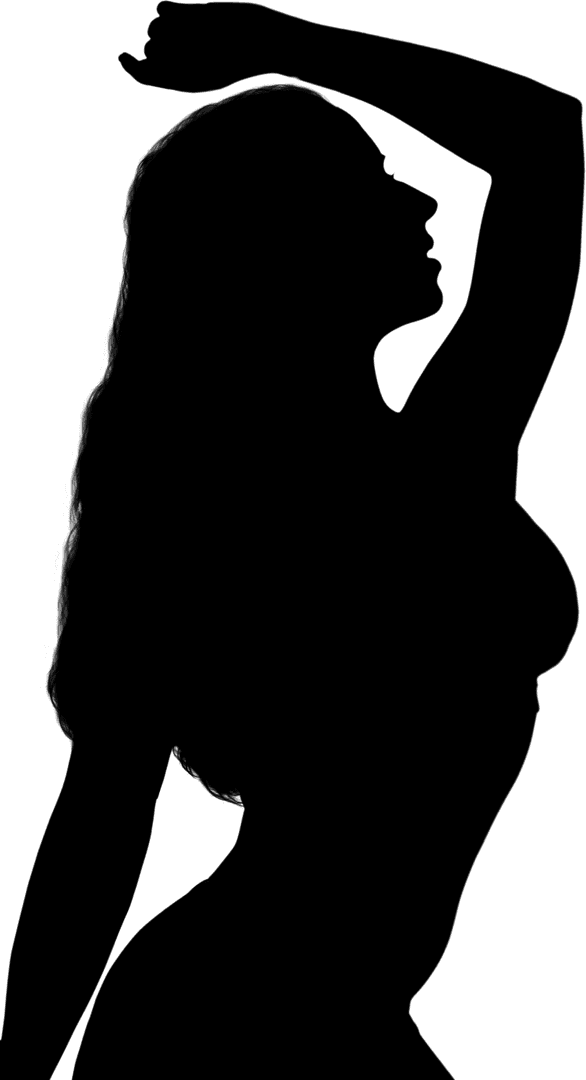 Silhouette of Woman Posing on Transparent Background Design