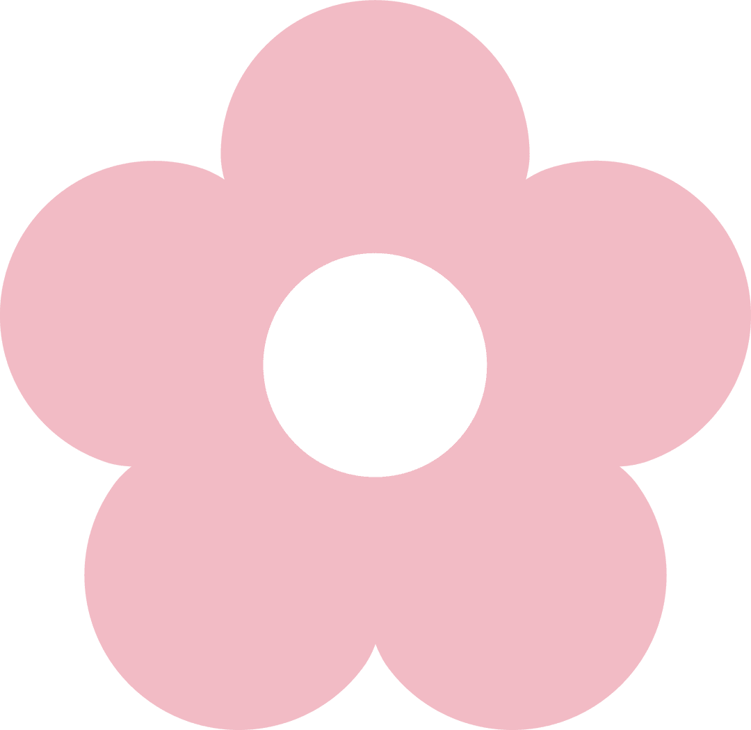 Pink Six-Petal Flower Icon on Transparent Background for Elegance