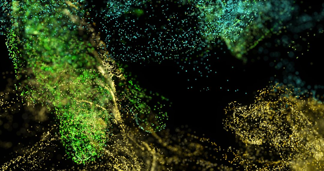 Colorful Motion of Particle Clouds on Black Background