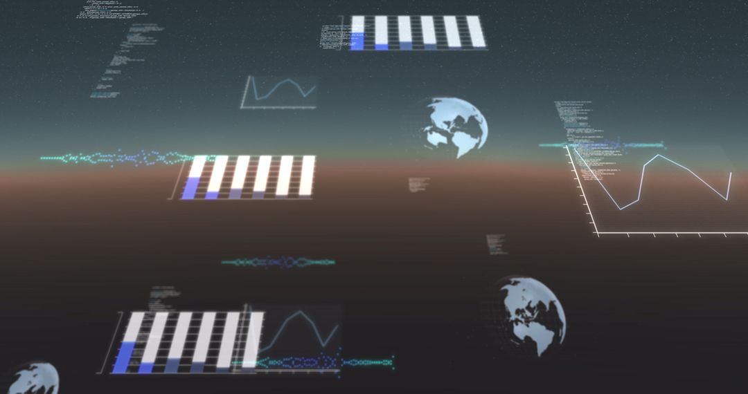 Digital Interface with Earth Globes and Data Visualization
