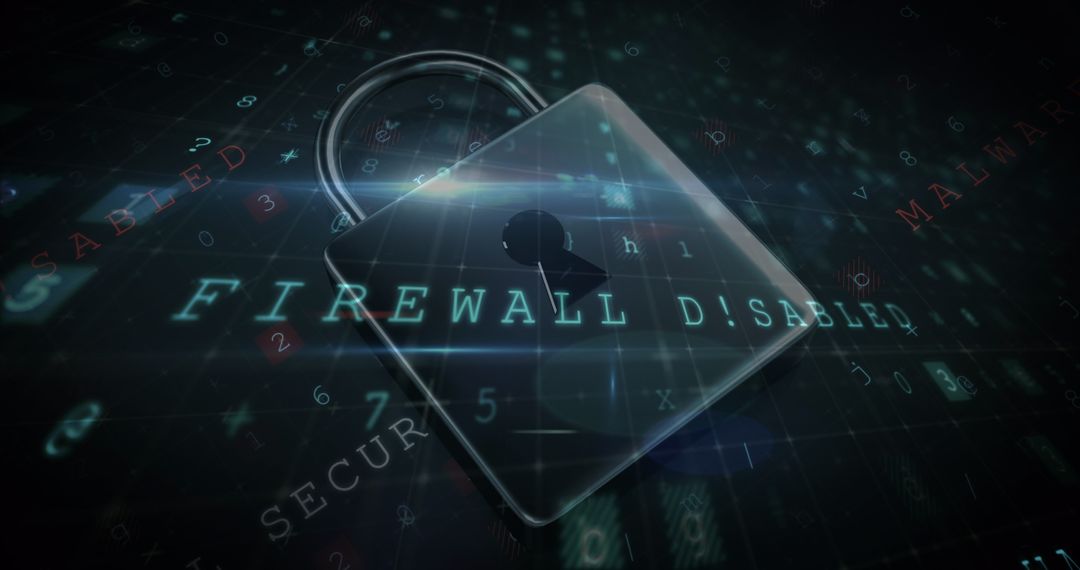 Cyber Security Lock Decryption and Data Breach Concept