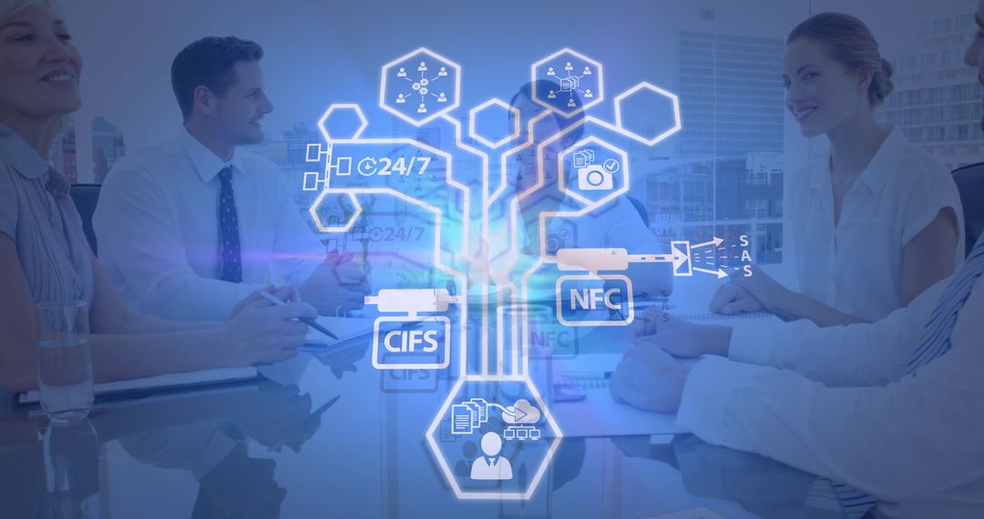 Diverse Team Discussing Advanced Technology Concepts in Modern Office