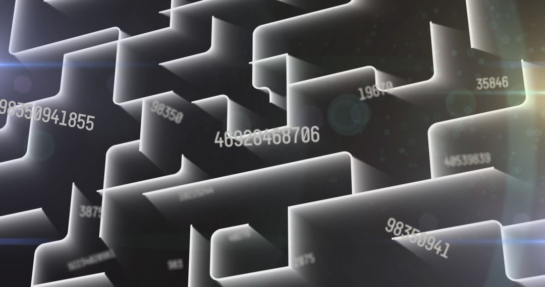Abstract Digital Numbers on Dark Background