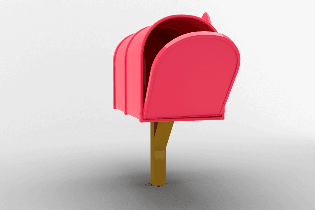 Red Mailbox on Transparent Background for Postal Designs