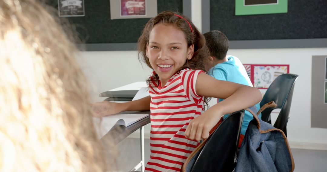 Happy Student in Classroom Learning Back to School