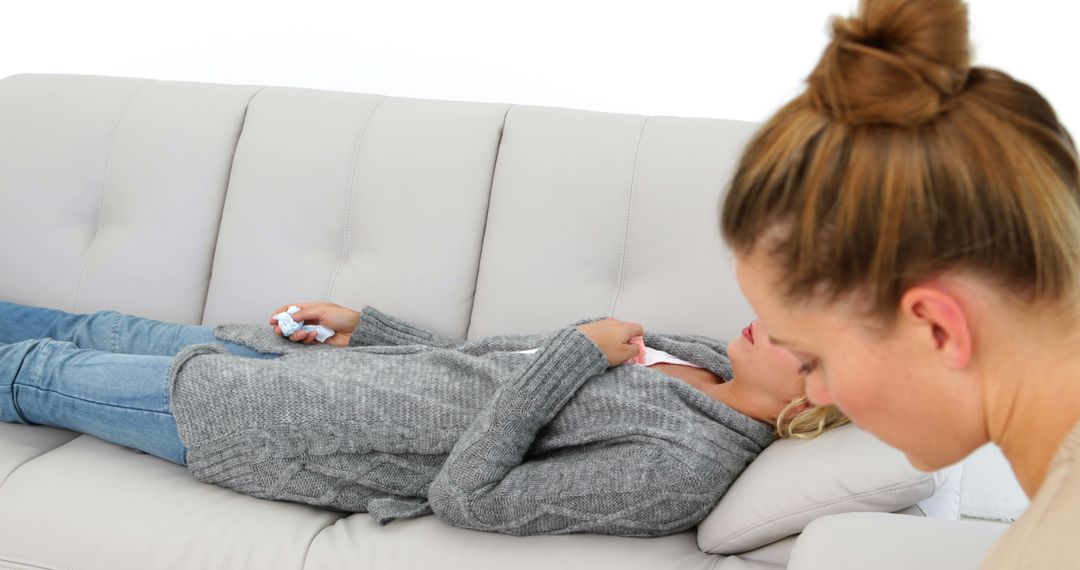 Woman Lying on Couch During Therapy Session - Free Images, Stock Photos and Pictures on Pikwizard.com