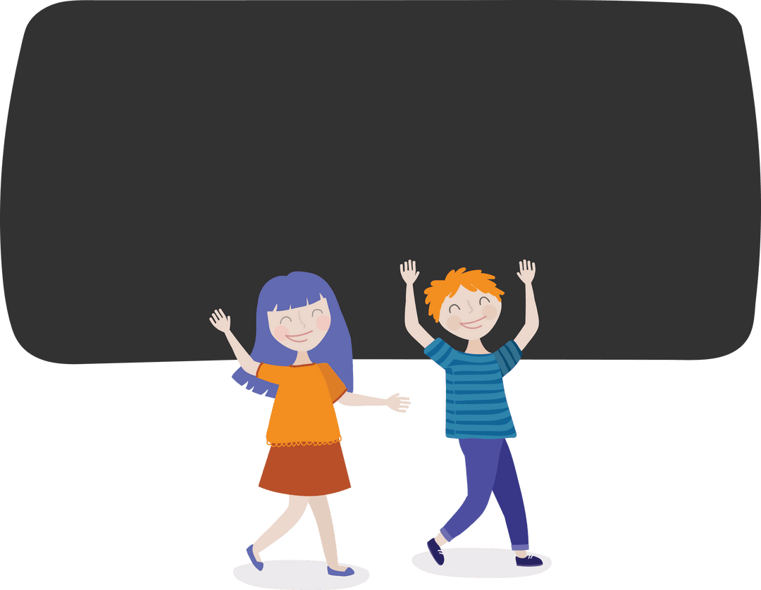 Children Dancing Joyfully Transparent Illustration