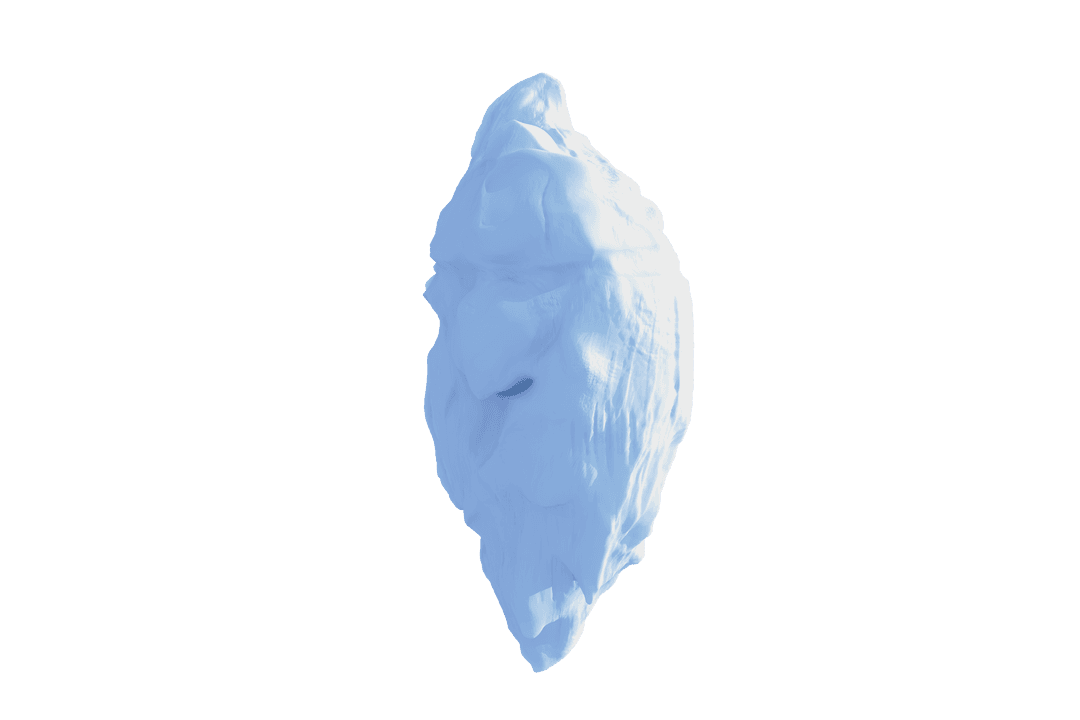 Abstract Iceberg Shape with Transparent Background