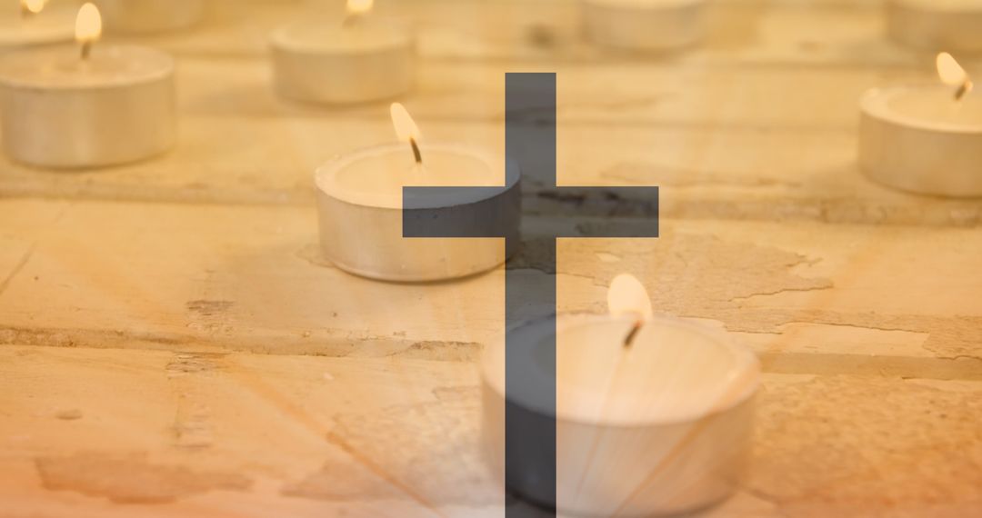 Good Friday Reflection with Crucifix and Tealights