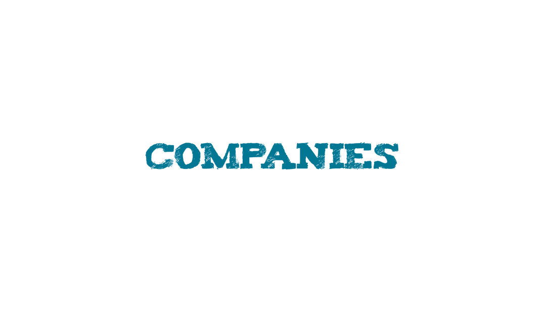 Blue Companies Text Symbol on Transparent Background