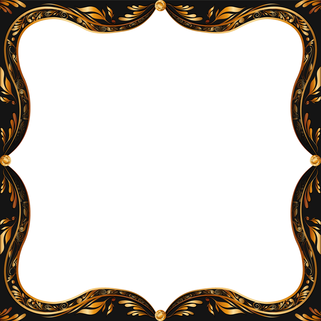 Elegant Transparent Ornamental Gold Frame with Swirl Decor