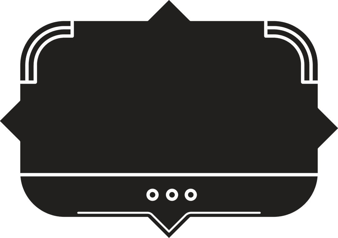 Stylish Empty Black Badge Design on Transparent Background