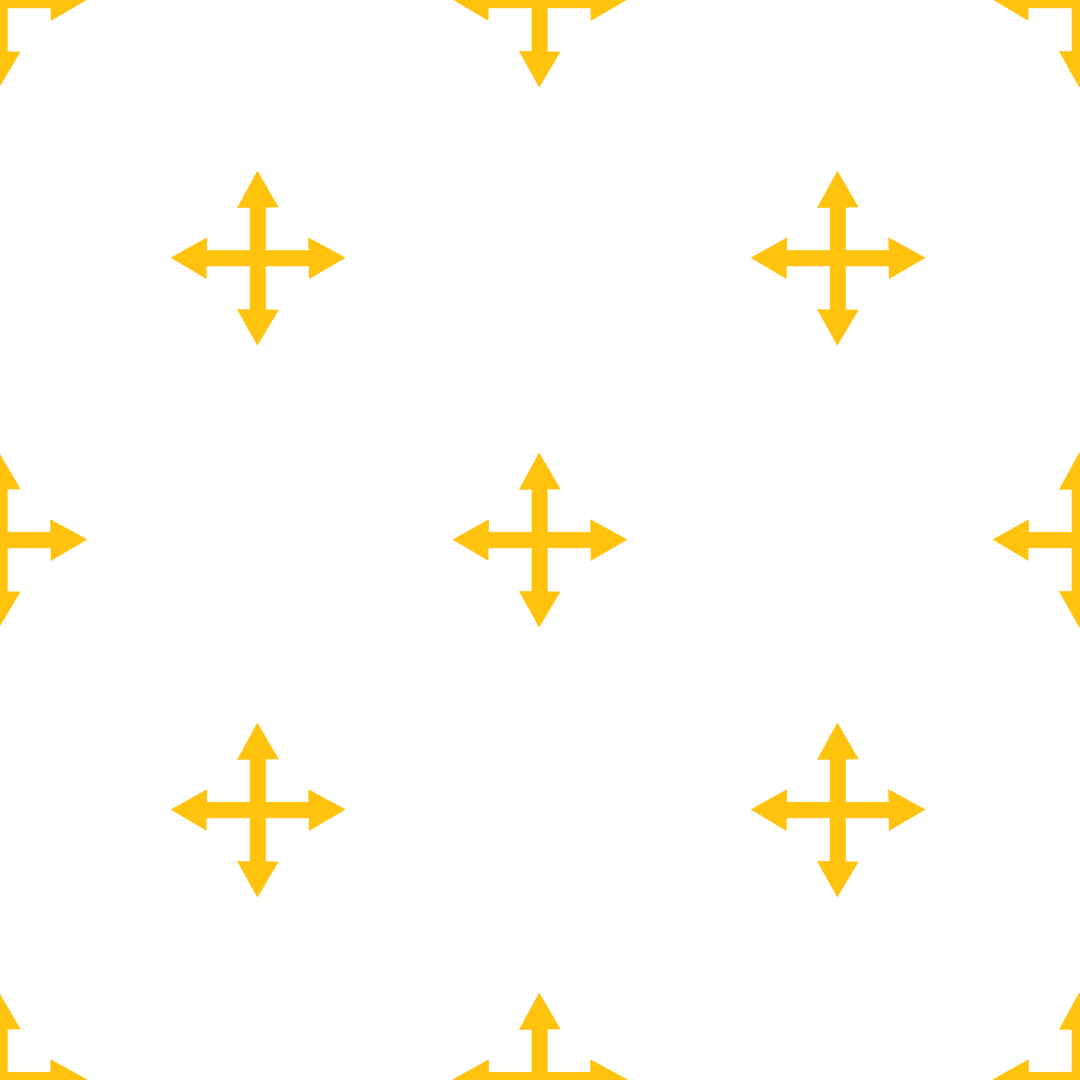 Transparent Yellow Arrowed Cross Pattern on Isolated Background