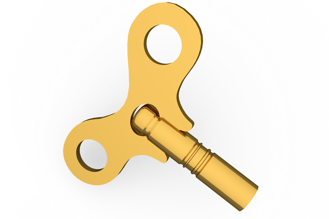 Golden Wind-up Toy Key Illustration on Transparent Background - Download Free Stock Images Pikwizard.com